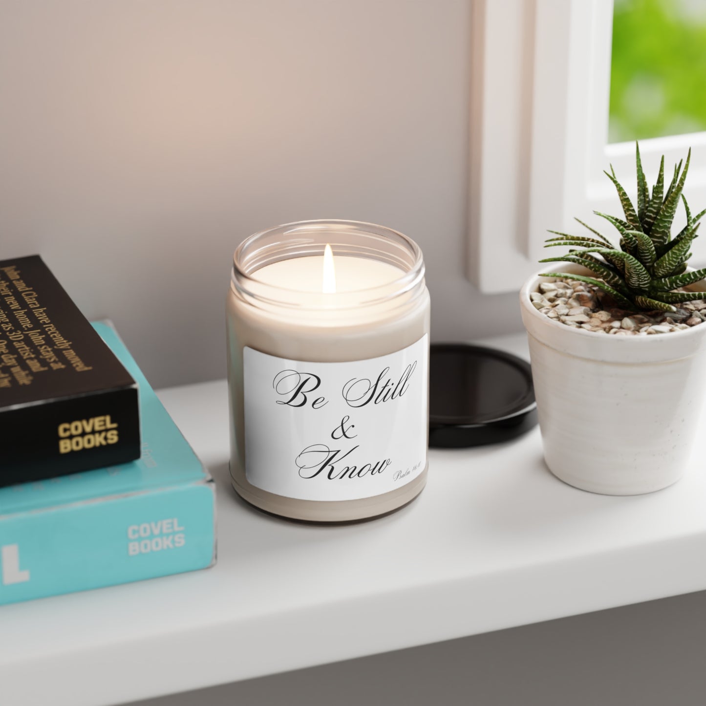 9oz Scented Soy Wax Jar Candle Christian Scripture Be Still and Know Psalm 46:10