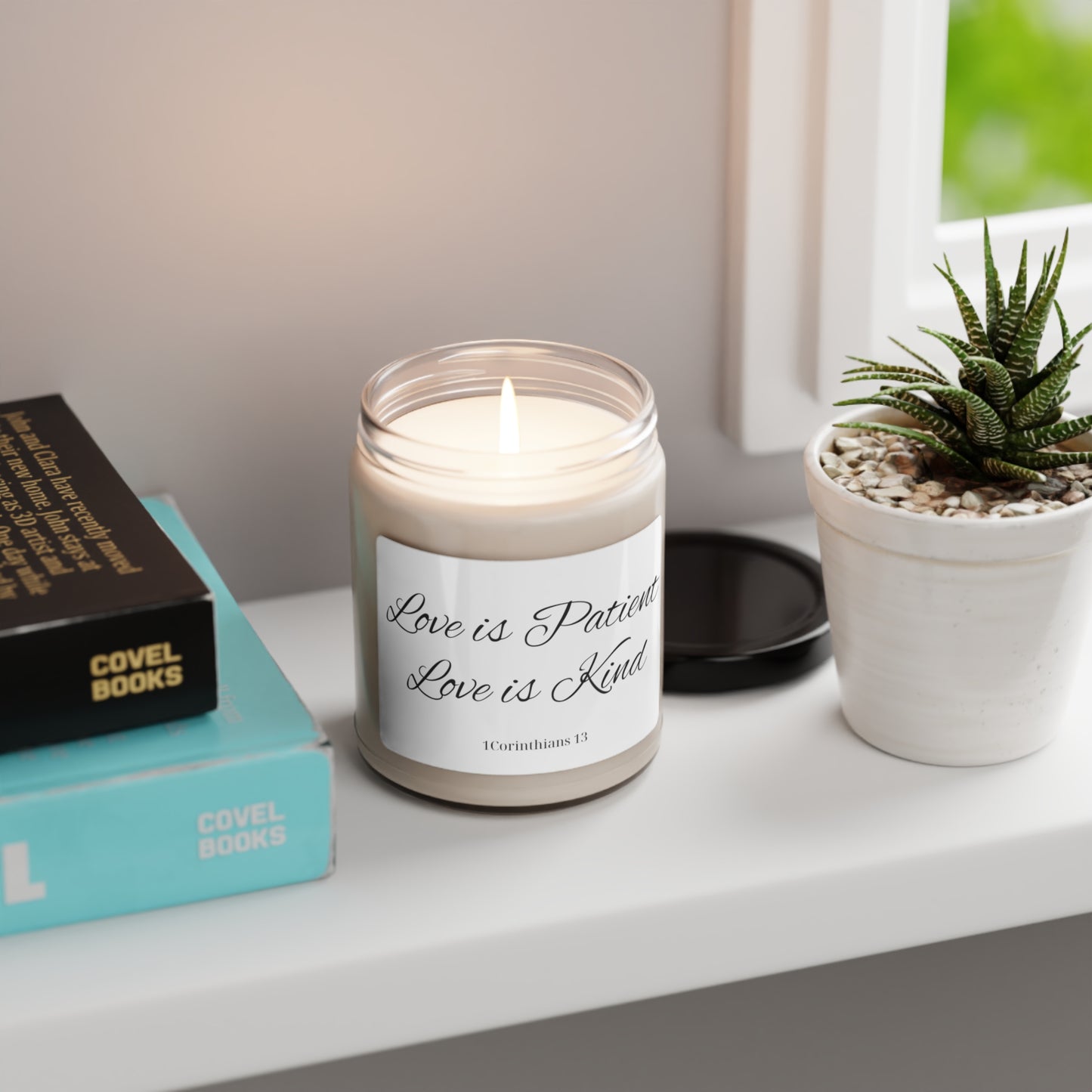 Love is Patient Love is Kind Scented Soy Wax Christian Scripture 9oz Jar Candle