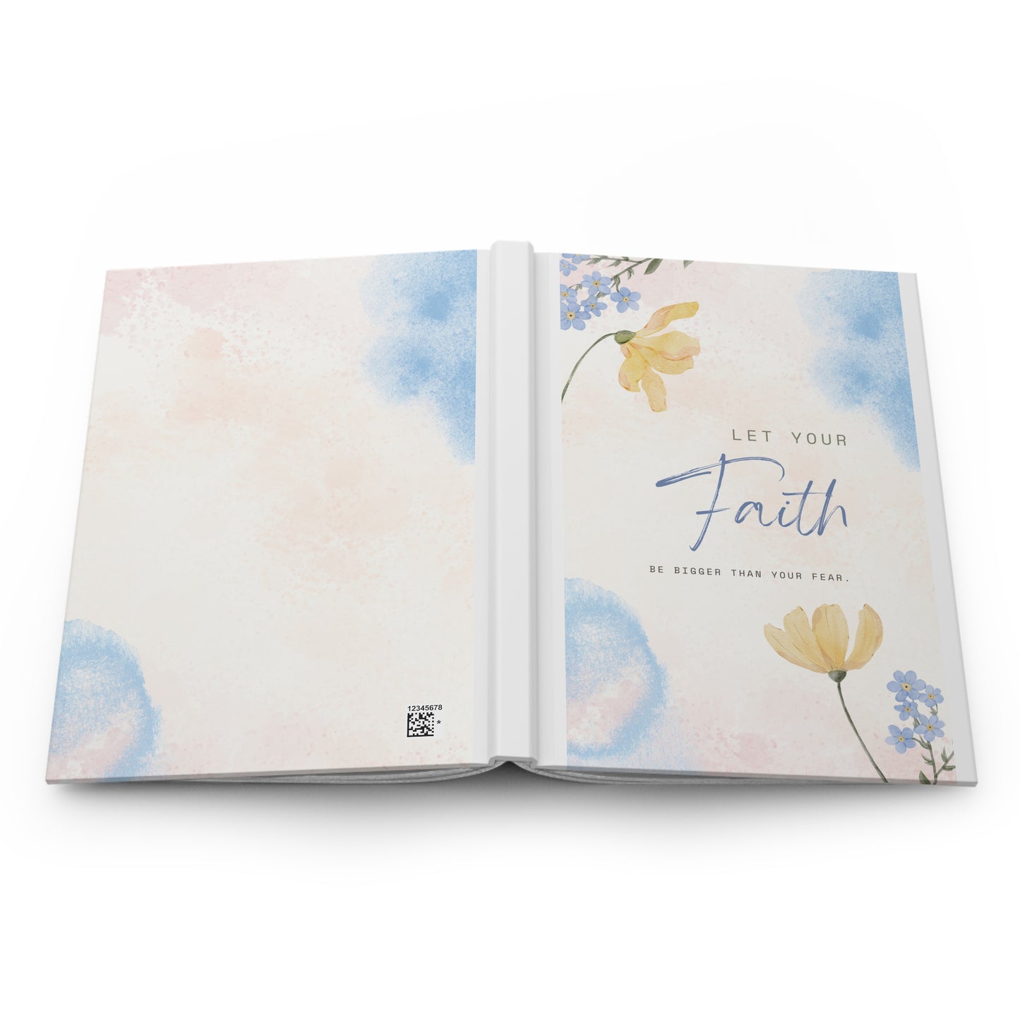 Faith Over Fear Inspirational Floral Hardcover Journal, Faith Journal, Gift for Students, Watercolor Notebook, Prayer Journal, Self-Care Diary