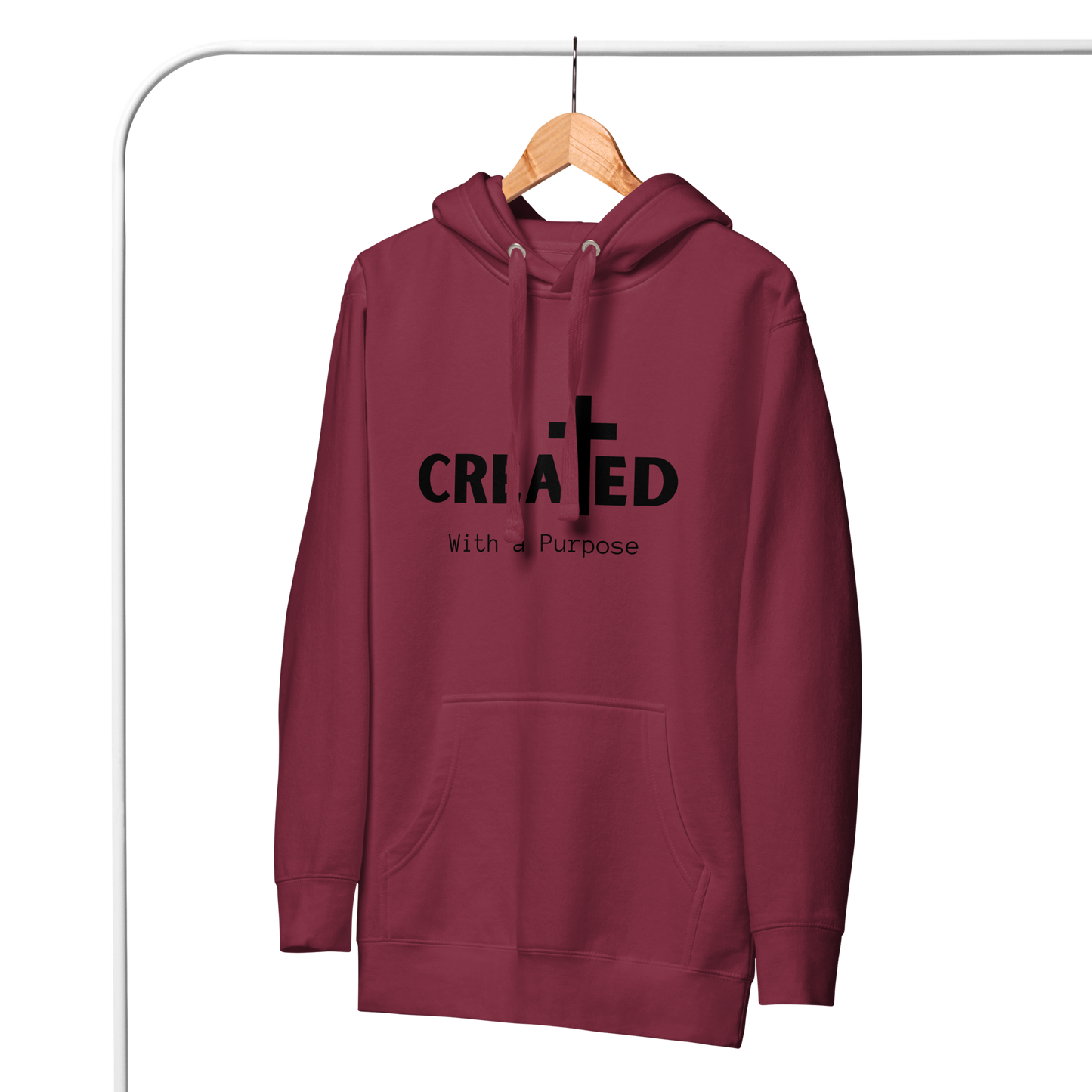 Created With a Purpose Christian Unisex Hoodie - Wear Your Worth