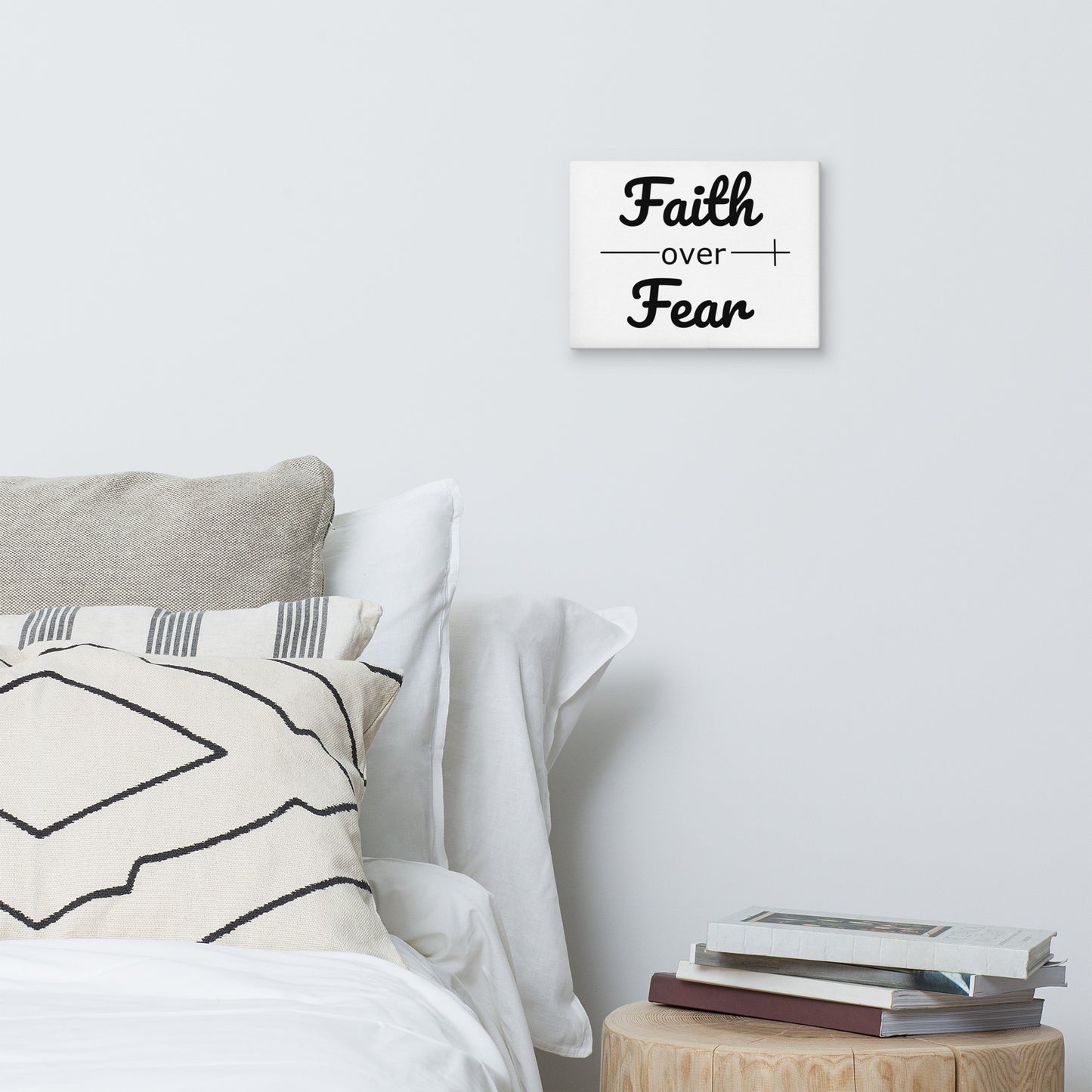 Faith Over Fear Wall Canvas 9x12 Scripture Inspired Christian Decor for Hope & Encouragement