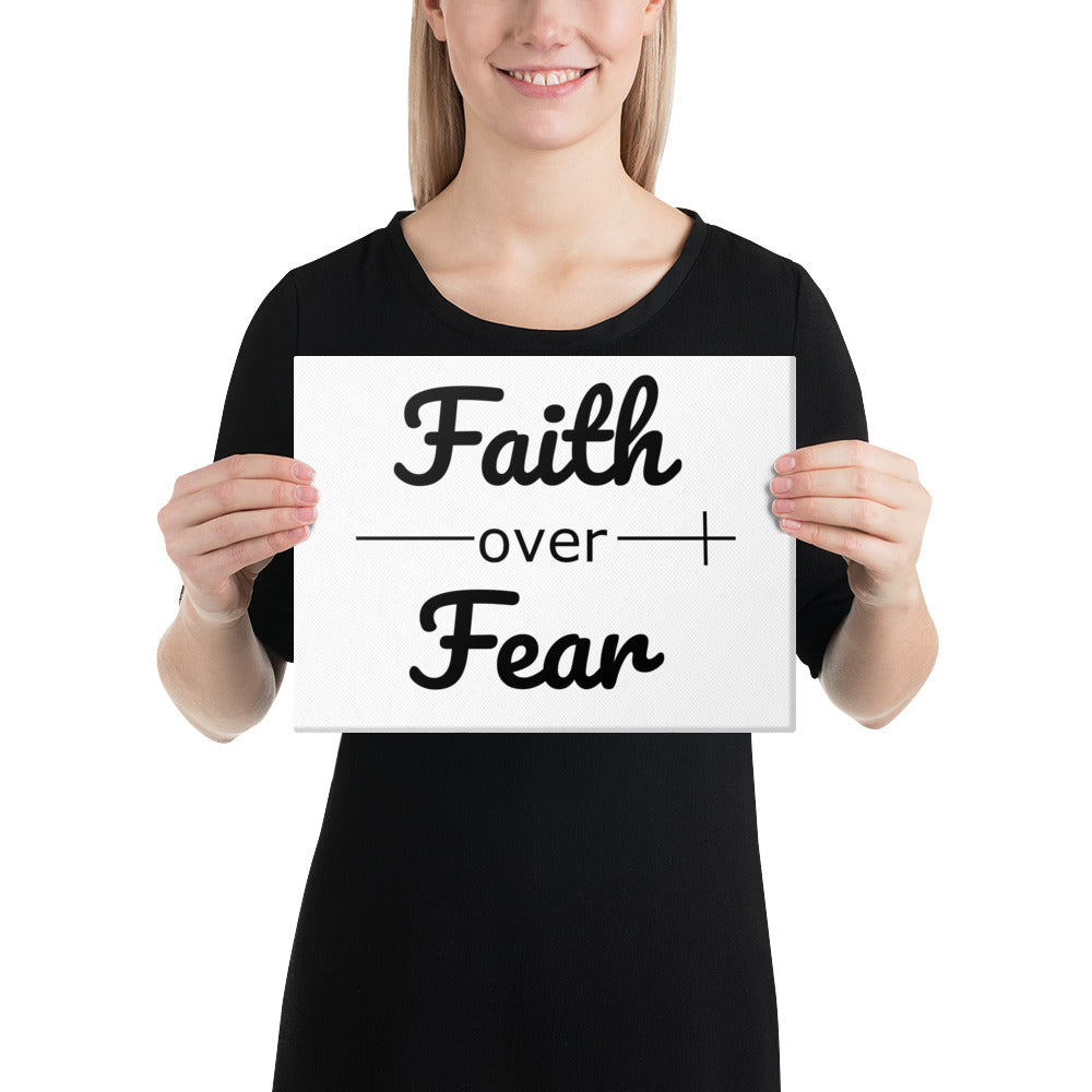 Faith Over Fear Wall Canvas 9x12 Scripture Inspired Christian Decor for Hope & Encouragement