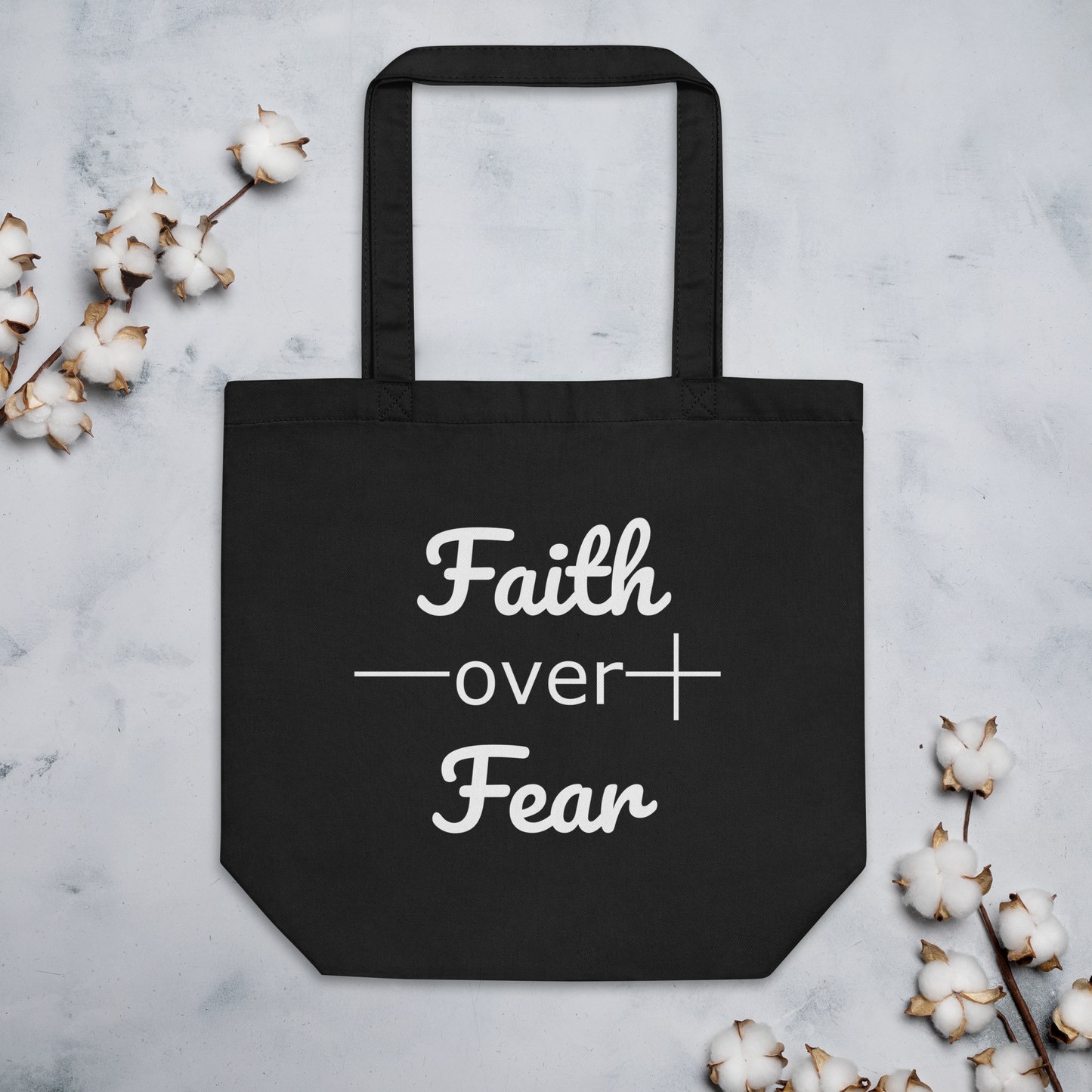 Faith Over Fear Christian Bible Verse Inspirational Eco Tote Bag