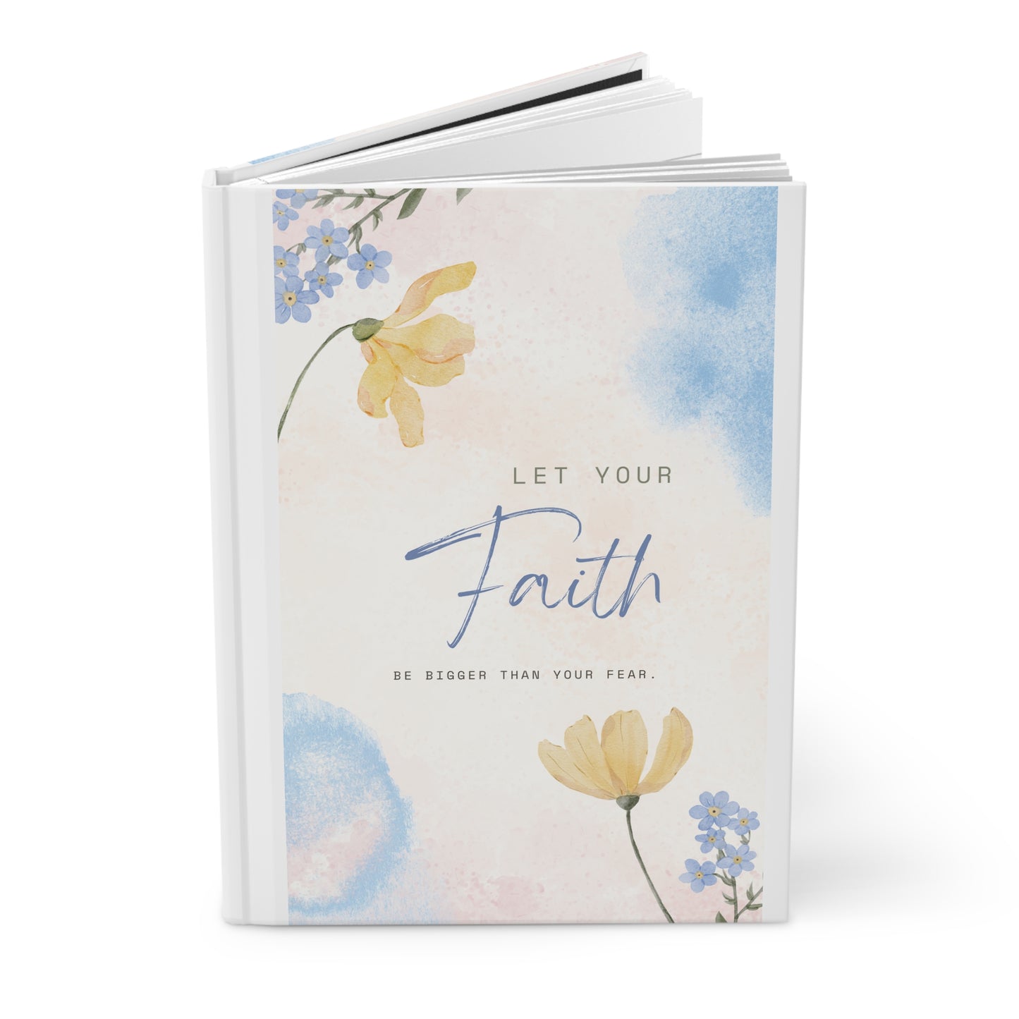 Faith Over Fear Inspirational Floral Hardcover Journal, Faith Journal, Gift for Students, Watercolor Notebook, Prayer Journal, Self-Care Diary