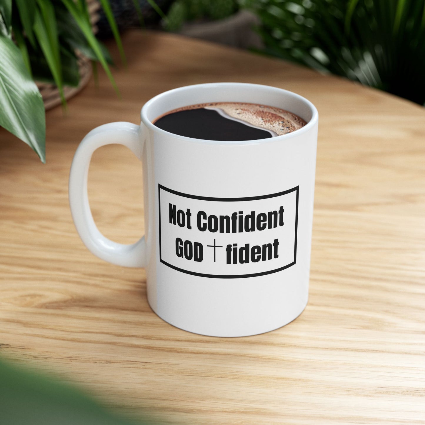 Not Confident, Godfident Christian Coffee Mug | Inspirational Godfidence Cup with Definition | Faith-Based Gift for Women & Men | Motivational Morning Reminder
