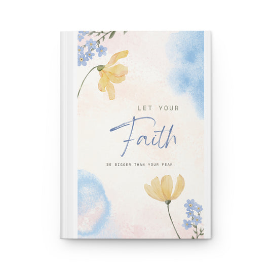 Faith Over Fear Inspirational Floral Hardcover Journal, Faith Journal, Gift for Students, Watercolor Notebook, Prayer Journal, Self-Care Diary