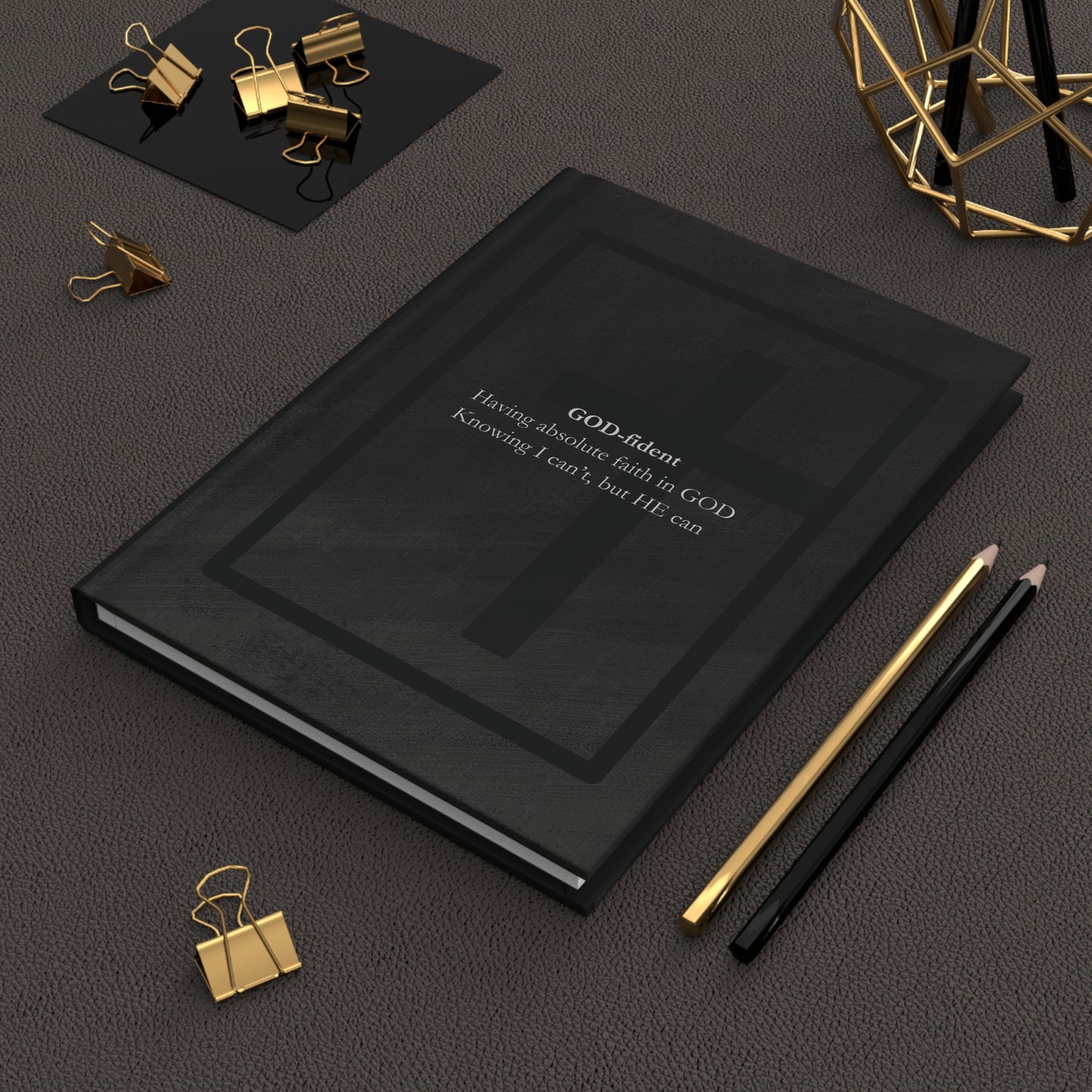 Godfident Hardcover Prayer Journal | Christian Faith Reflection Notebook with Cross Design