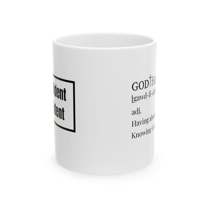 Not Confident, Godfident Christian Coffee Mug | Inspirational Godfidence Cup with Definition | Faith-Based Gift for Women & Men | Motivational Morning Reminder
