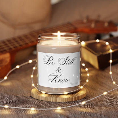 9oz Scented Soy Wax Jar Candle Christian Scripture Be Still and Know Psalm 46:10