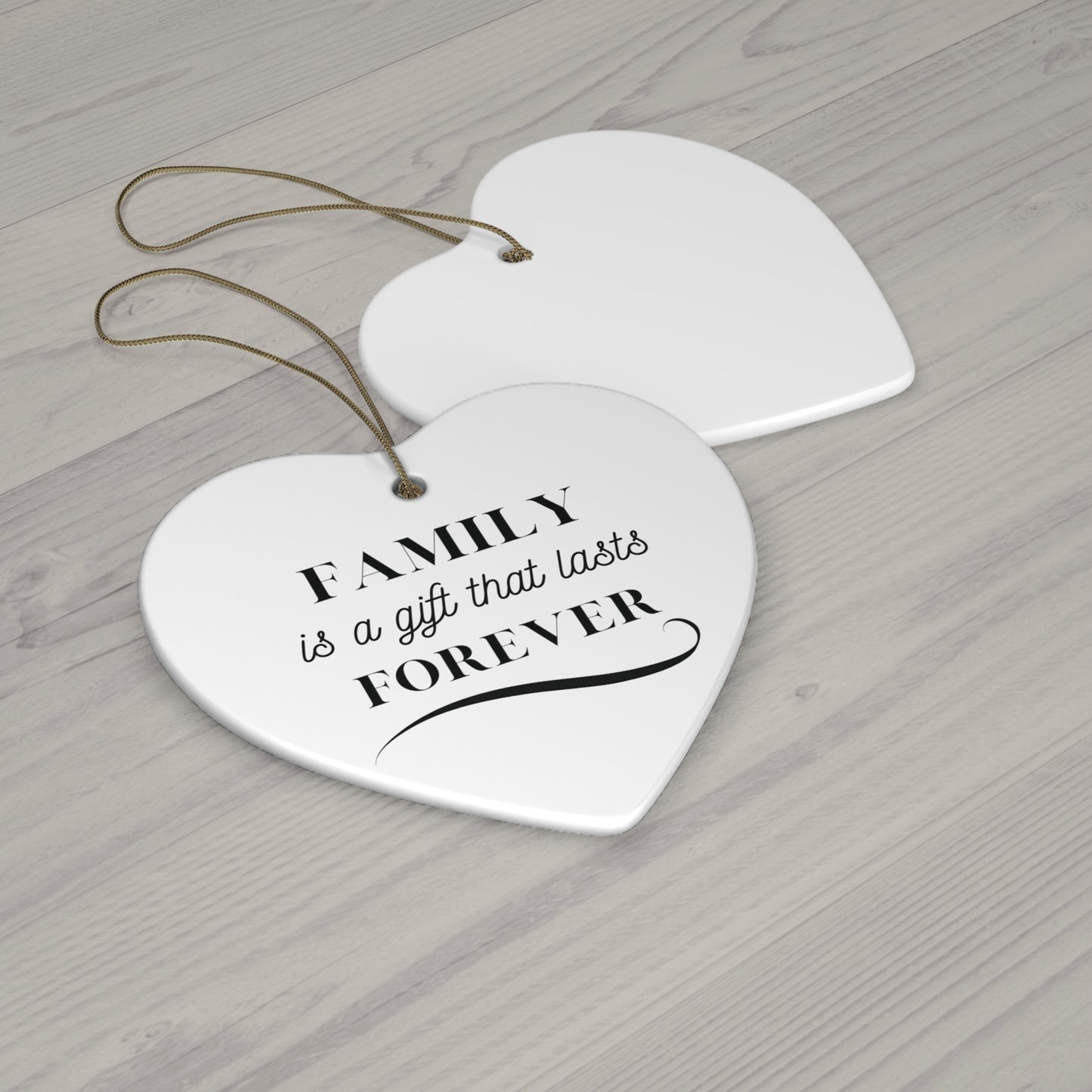 Family is a Gift that Lasts Forever Ceramic Christmas Ornament