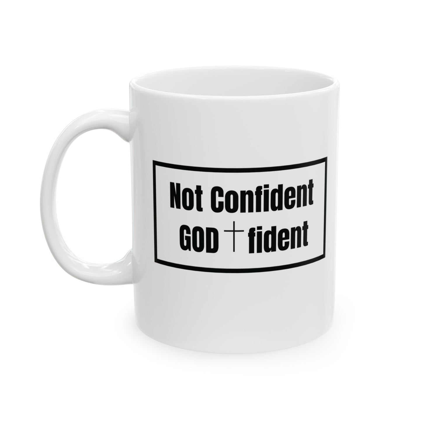 Not Confident, Godfident Christian Coffee Mug | Inspirational Godfidence Cup with Definition | Faith-Based Gift for Women & Men | Motivational Morning Reminder