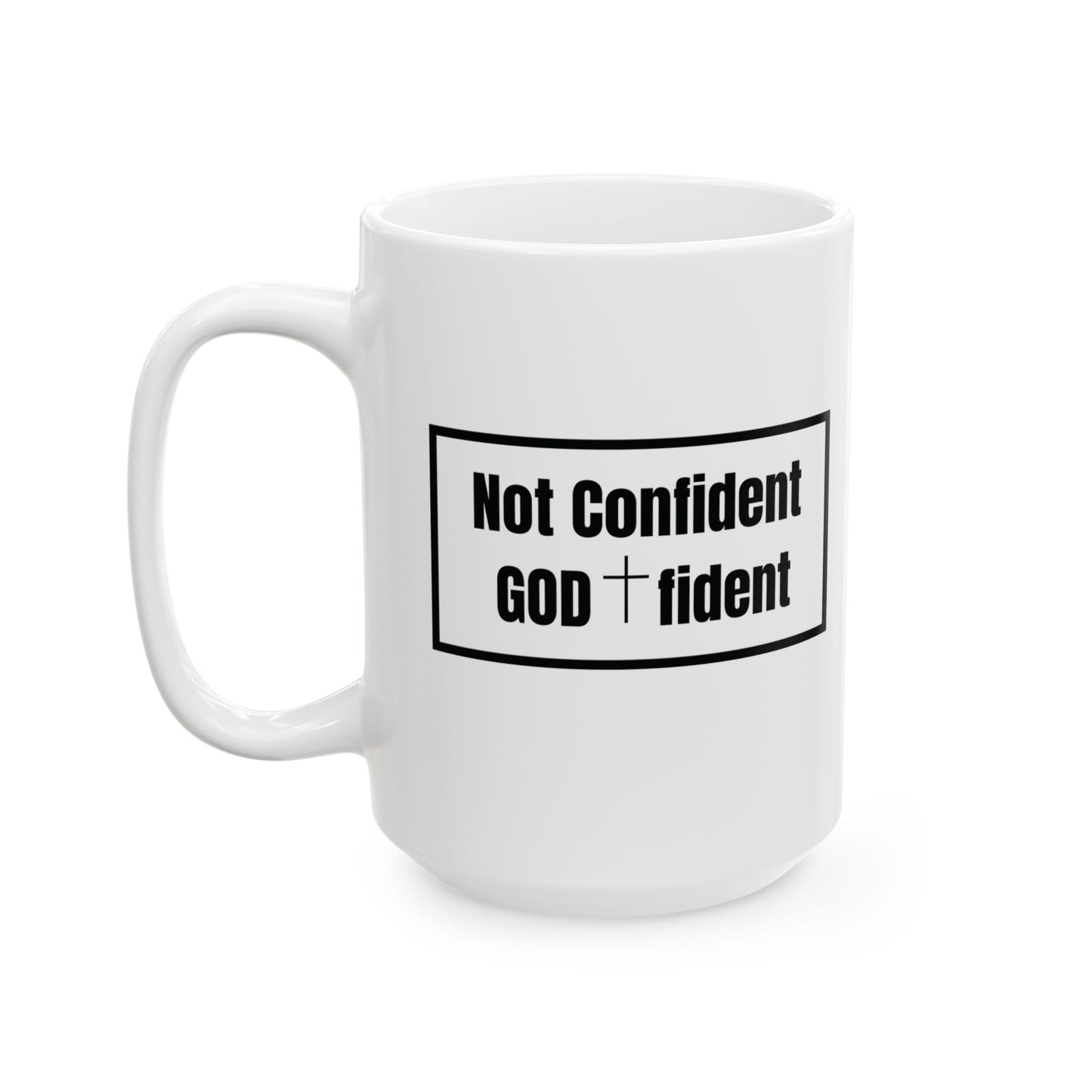 Not Confident, Godfident Christian Coffee Mug | Inspirational Godfidence Cup with Definition | Faith-Based Gift for Women & Men | Motivational Morning Reminder