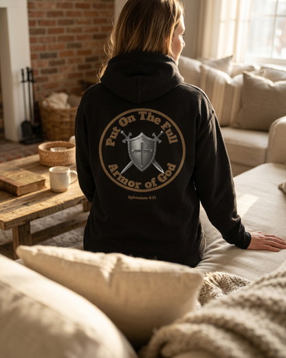 Christian Hoodie Put on the Full Armor of God Ephesians 6:11 Unisex Hoodie