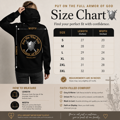 Christian Hoodie Put on the Full Armor of God Ephesians 6:11 Unisex Hoodie