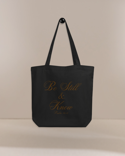 Be Still & Know Psalm 46:10 Christian Bible Verse Eco Tote Bag