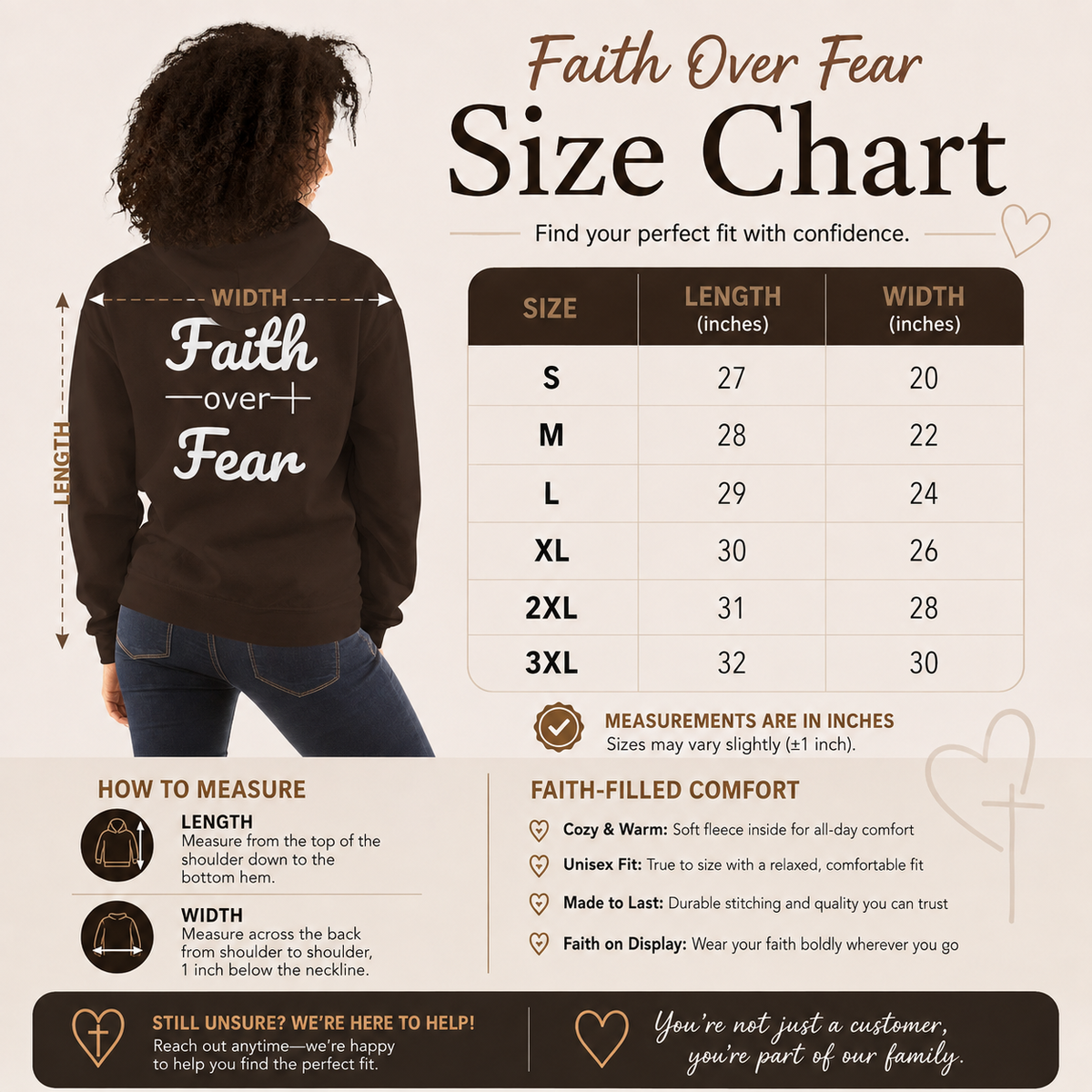 Faith Over Fear Christian Bible Verse Unisex Hoodie
