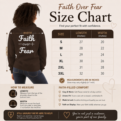 Faith Over Fear Christian Bible Verse Unisex Hoodie