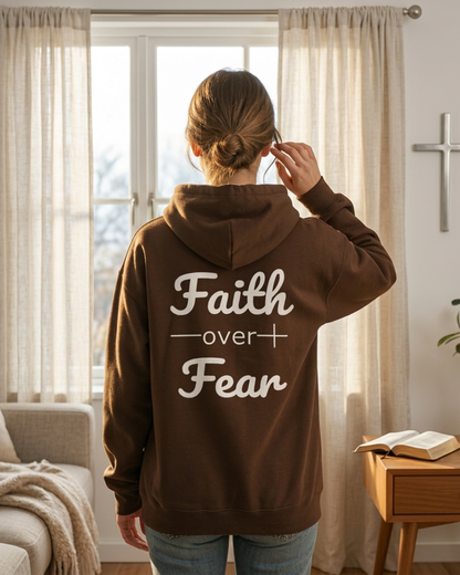 Faith Over Fear Christian Bible Verse Unisex Hoodie