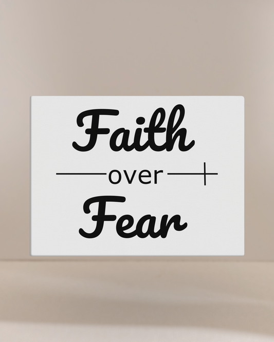 Faith Over Fear Wall Canvas  9x12 Scripture Inspired Christian Decor for Hope & Encouragement