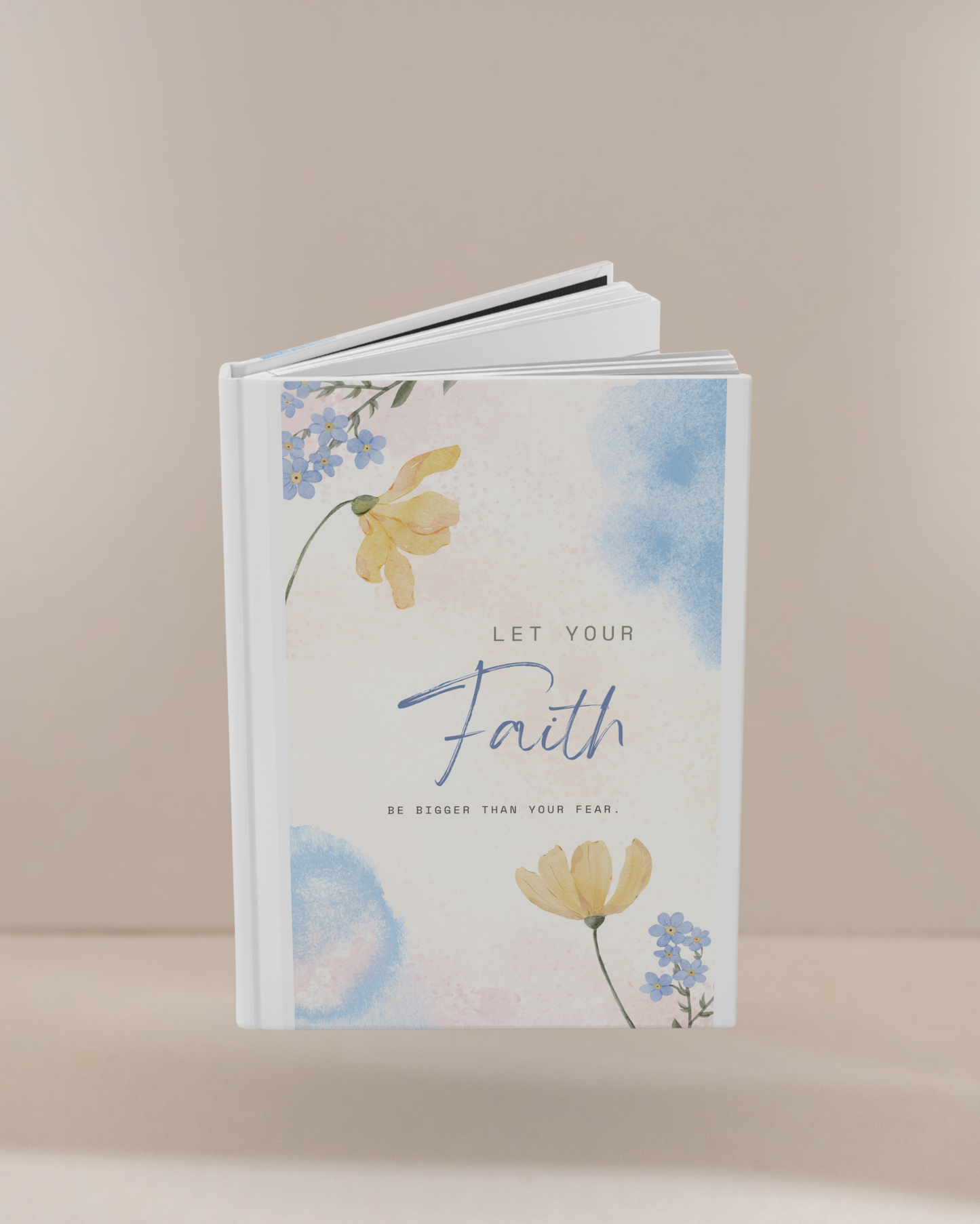 Faith Over Fear Inspirational Floral Hardcover Journal, Faith Journal, Gift for Students, Watercolor Notebook, Prayer Journal, Self-Care Diary