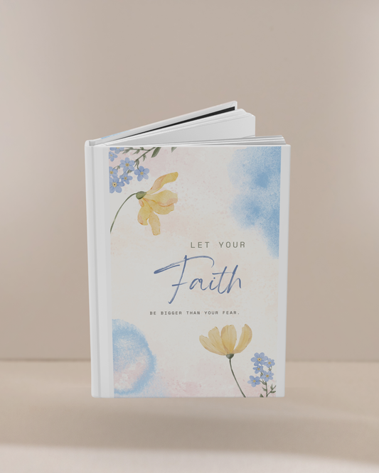 Faith Over Fear Inspirational Floral Hardcover Journal, Faith Journal, Gift for Students, Watercolor Notebook, Prayer Journal, Self-Care Diary