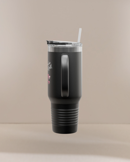God is Within Her Insulated  40 oz Tumbler with Handle, Lid and Straw