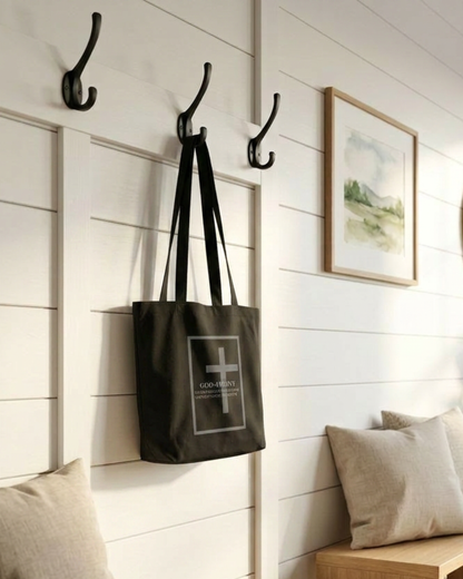 GOD-fident Organic Cotton Canvas Tote Bag | Christian Faith Tote | Bible Verse Bag for Women & Men of Faith & Daily Inspiration