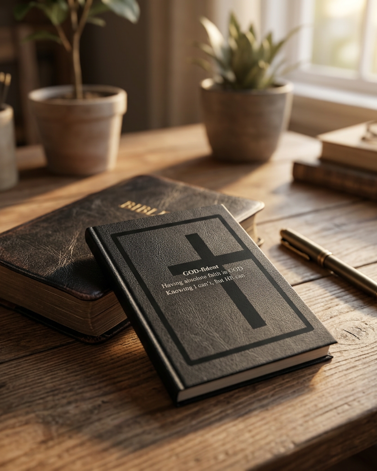 Godfident Hardcover Prayer Journal | Christian Faith Reflection Notebook with Cross Design