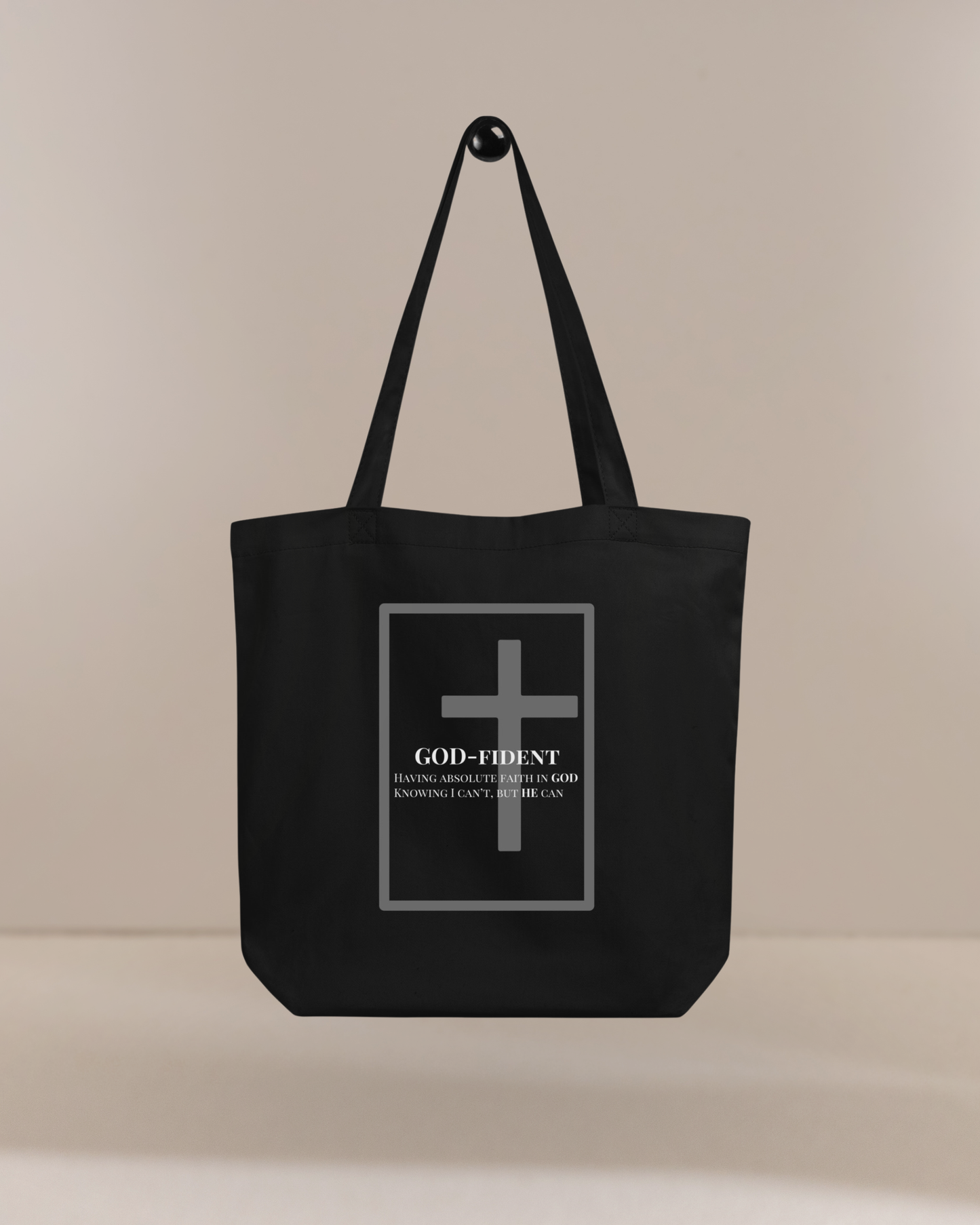GOD-fident Organic Cotton Canvas Tote Bag | Christian Faith Tote | Bible Verse Bag for Women & Men of Faith & Daily Inspiration