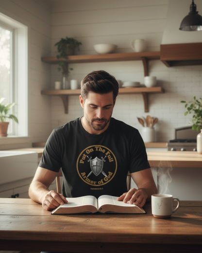 Men’s Put on the Full Armor of God Ephesians 6:11 Christian Tee