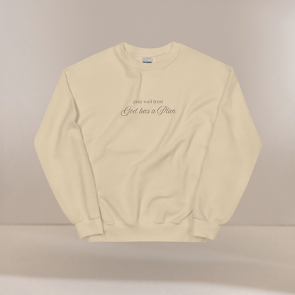 Pray, Wait, Trust - God Has a Plan Christian Sweatshirt