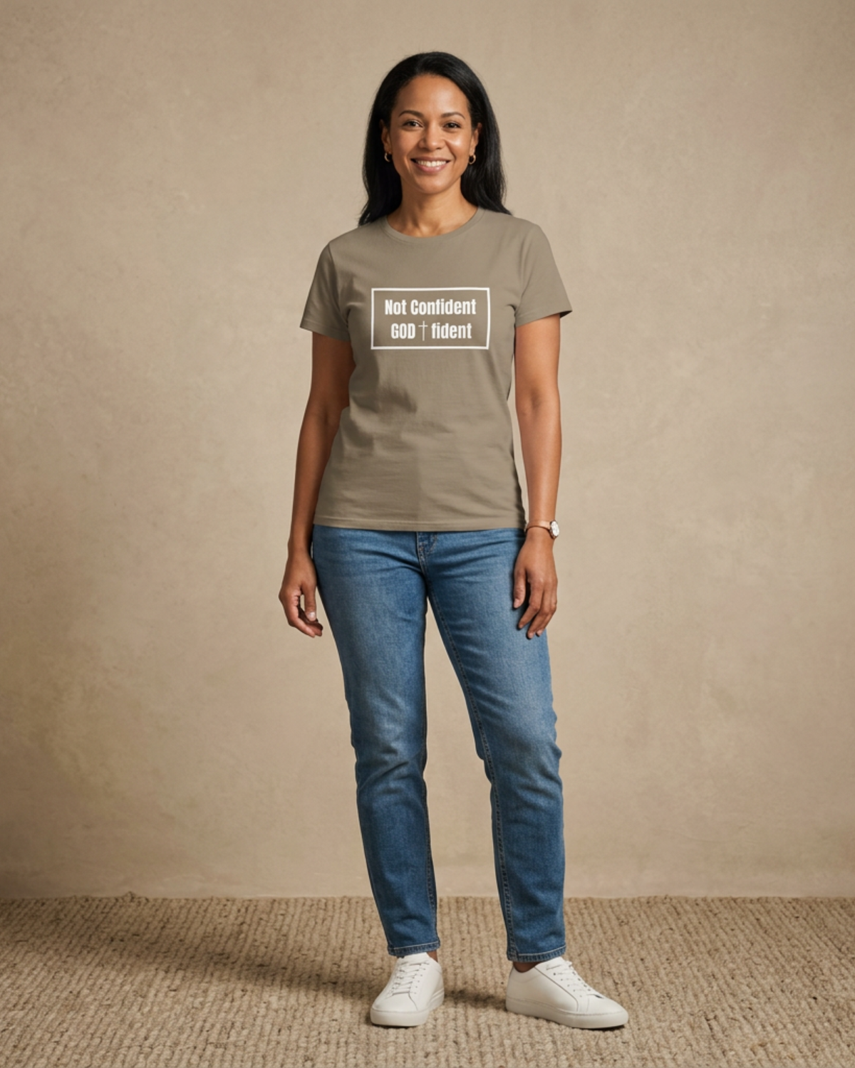 Not Confident, God-fident Christian T-Shirt | Faith Graphic Tee | Inspirational Bible Verse Shirt | Encouraging Christian Apparel