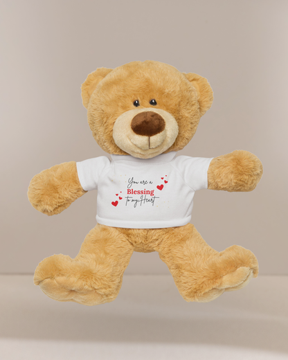 You are a Blessing to my Heart Teddy Bear with a T-shirt Christian Gift