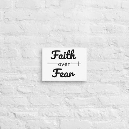 Faith Over Fear Wall Canvas  9x12 Scripture Inspired Christian Decor for Hope & Encouragement
