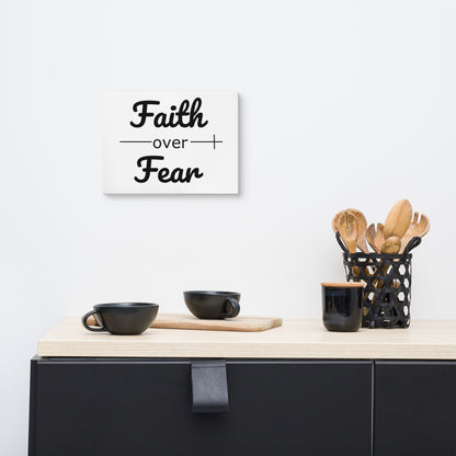Faith Over Fear Wall Canvas  9x12 Scripture Inspired Christian Decor for Hope & Encouragement