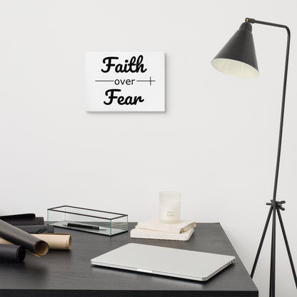 Faith Over Fear Wall Canvas  9x12 Scripture Inspired Christian Decor for Hope & Encouragement