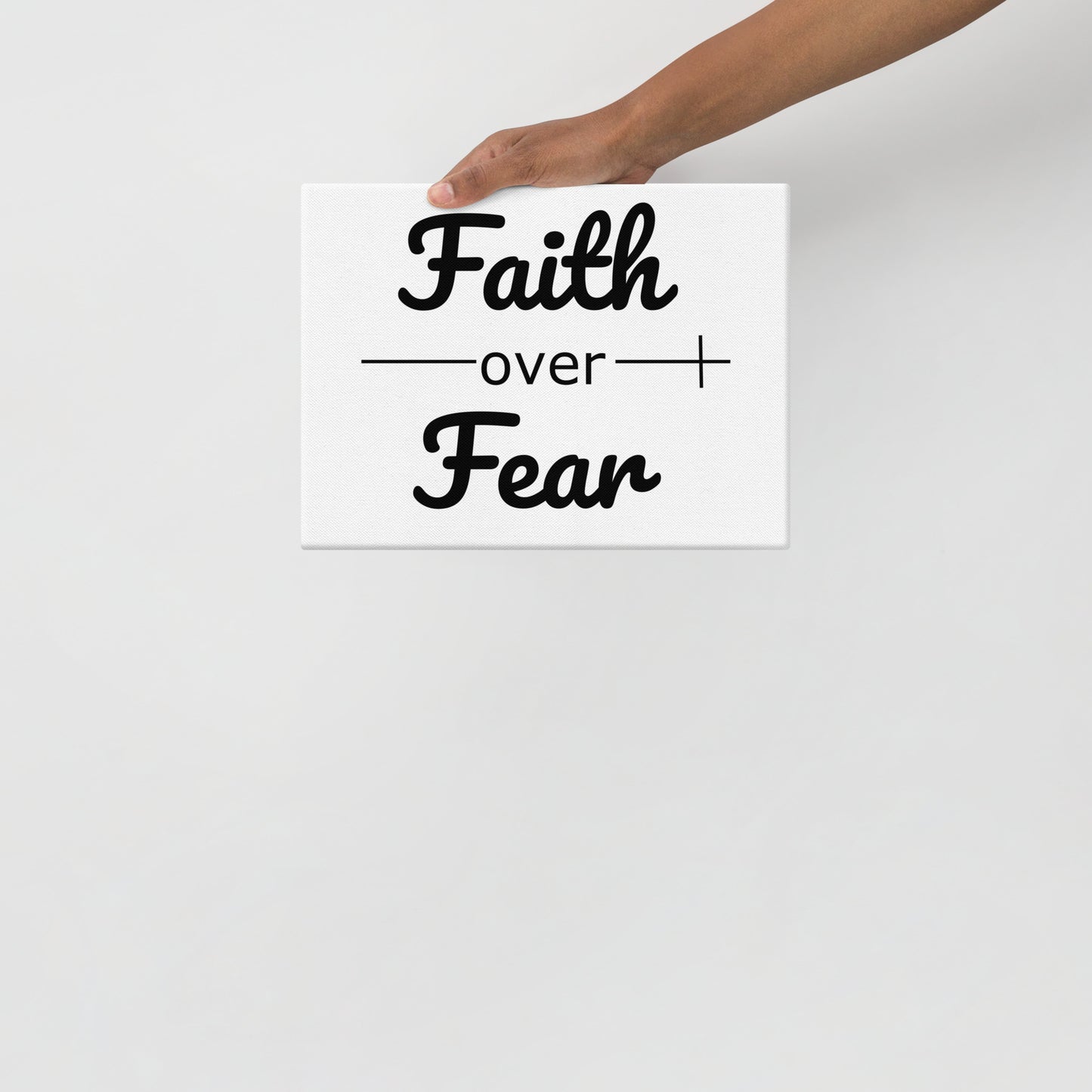 Faith Over Fear Wall Canvas  9x12 Scripture Inspired Christian Decor for Hope & Encouragement