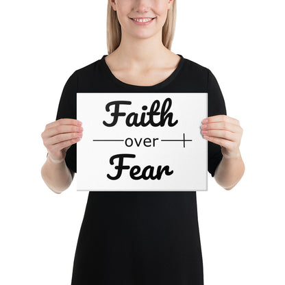 Faith Over Fear Wall Canvas  9x12 Scripture Inspired Christian Decor for Hope & Encouragement