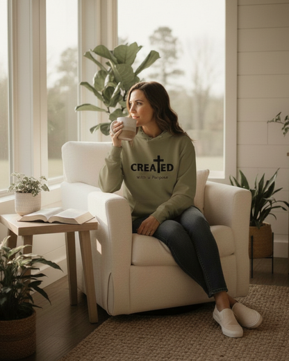 Created With a Purpose Christian Unisex Hoodie - Wear Your Worth