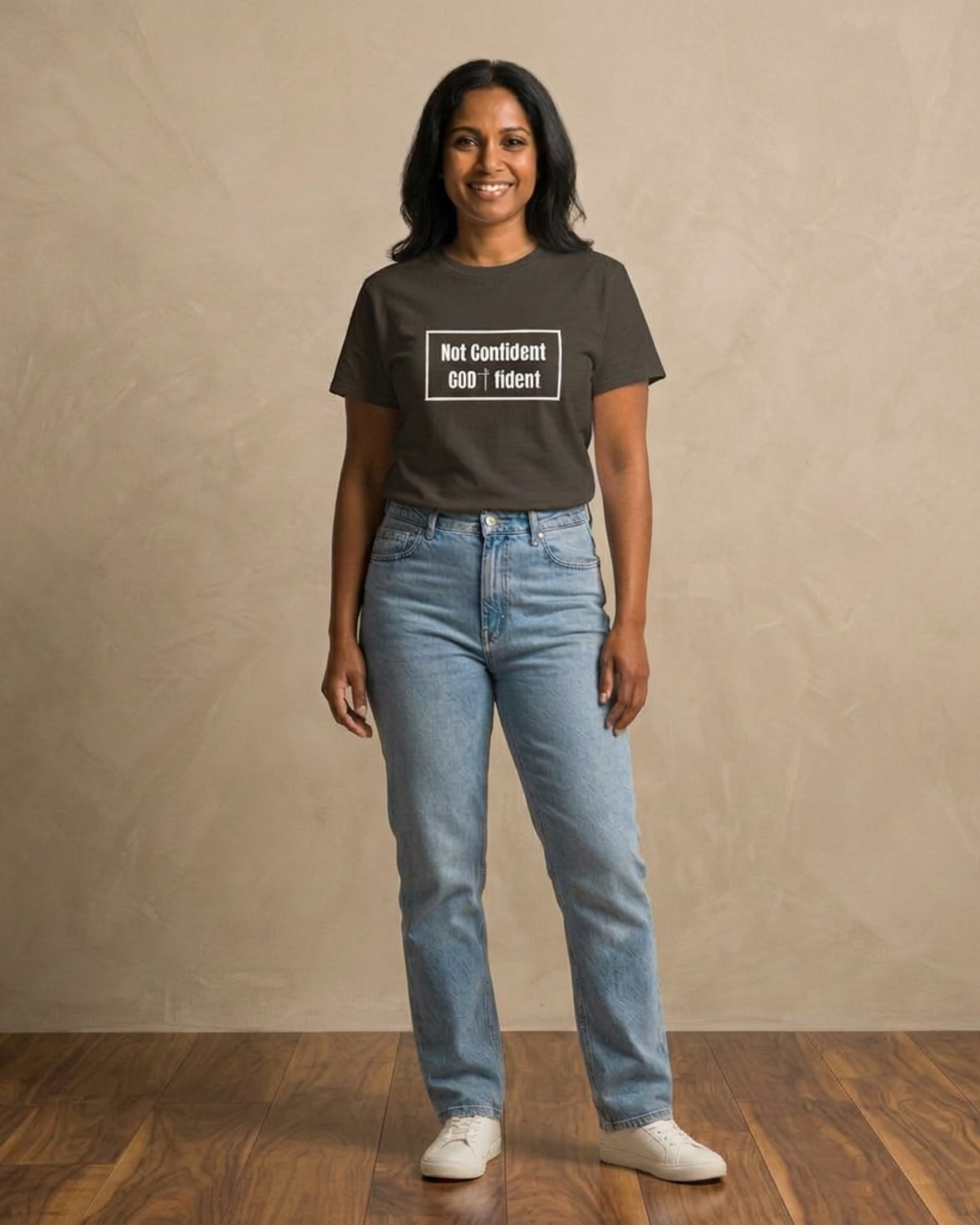 Not Confident, God-fident Christian T-Shirt | Faith Graphic Tee | Inspirational Bible Verse Shirt | Encouraging Christian Apparel