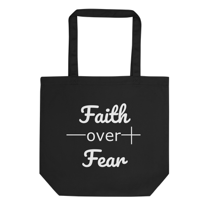 Faith Over Fear Christian Bible Verse Inspirational Eco Tote Bag