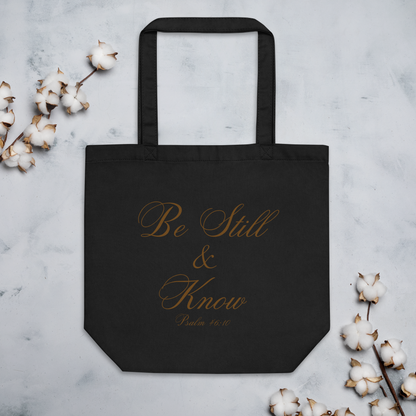 Be Still & Know Psalm 46:10 Christian Bible Verse Eco Tote Bag
