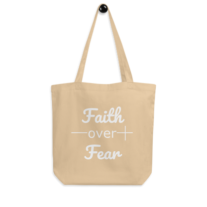 Faith Over Fear Christian Bible Verse Inspirational Eco Tote Bag