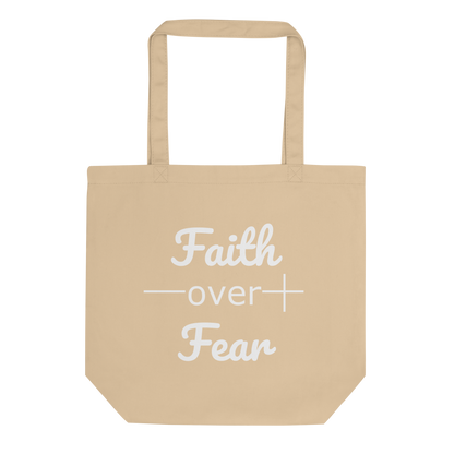Faith Over Fear Christian Bible Verse Inspirational Eco Tote Bag