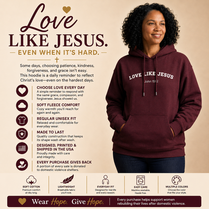 Love Like Jesus John 15:12 Christian Bible Verse Hoodie