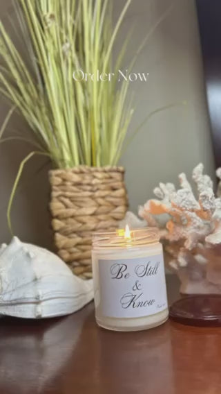 9oz Scented Soy Wax Jar Candle Christian Scripture Be Still and Know Psalm 46:10