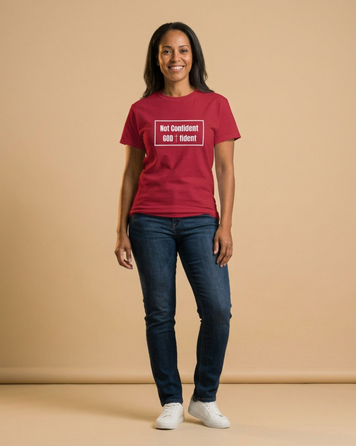 Not Confident, God-fident Christian T-Shirt | Faith Graphic Tee | Inspirational Bible Verse Shirt | Encouraging Christian Apparel