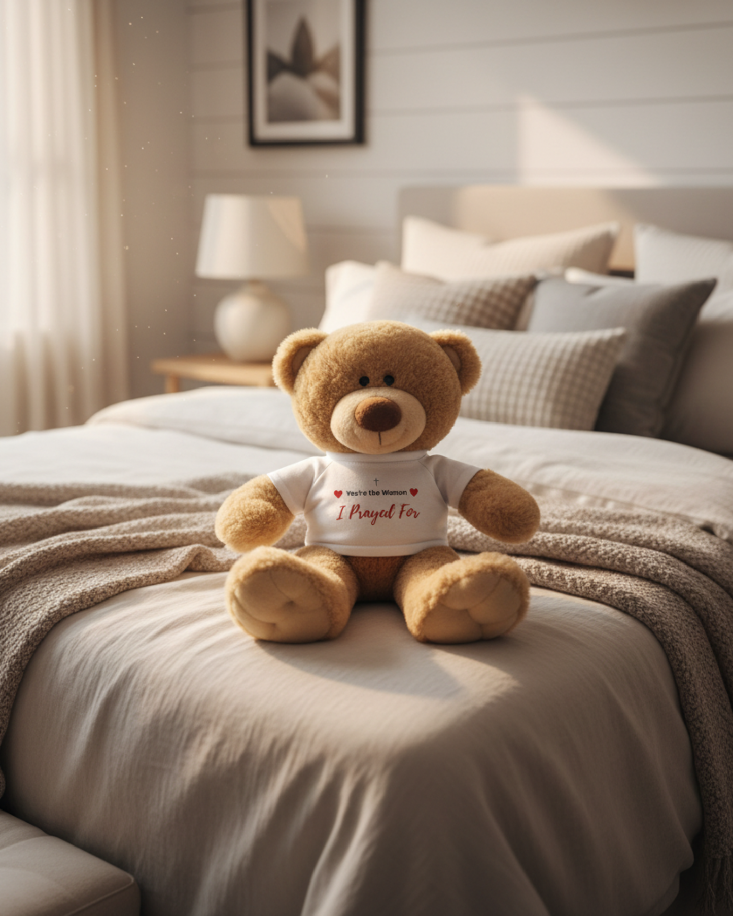 You're the Woman I Prayed For Teddy Bear with a T-shirt Christian Gift